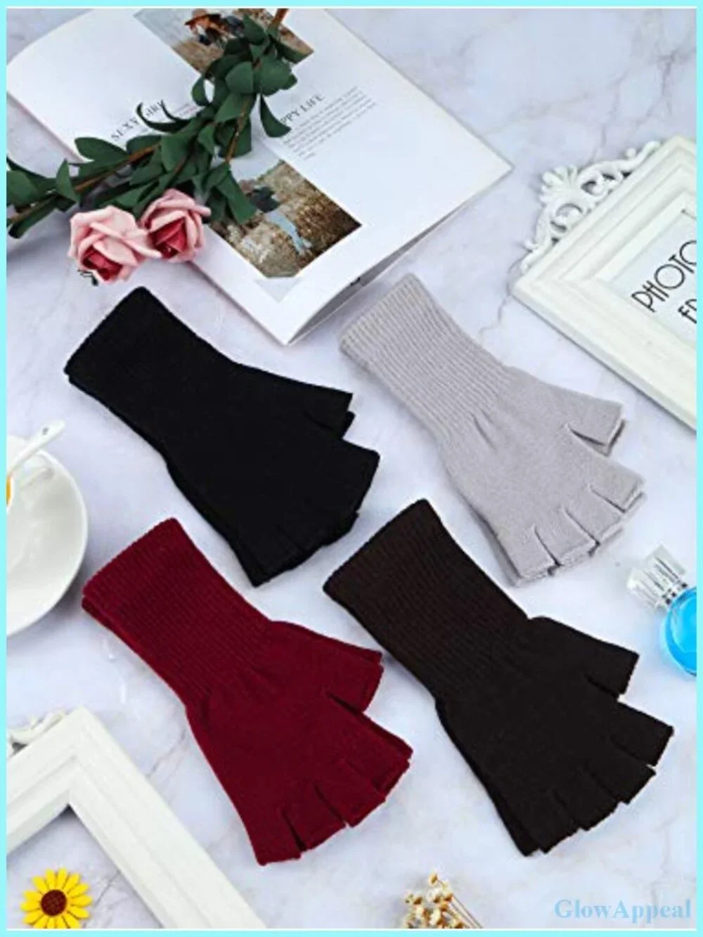 Fingerless Winter Gloves 4/6/9 Pairs Knit Typing Half Finger Long Cuff Warm